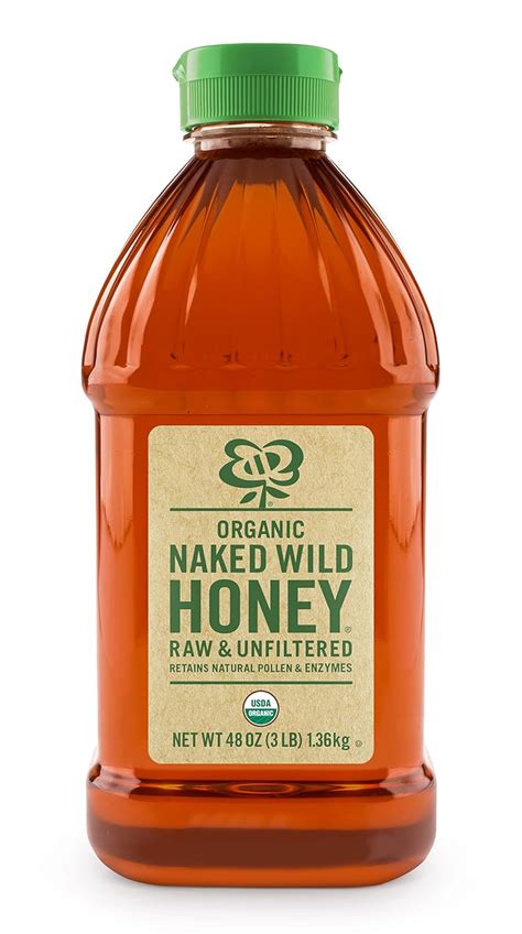 Naked Wild Honey, Organic Raw Unfiltered Wildflower Honey, 48。